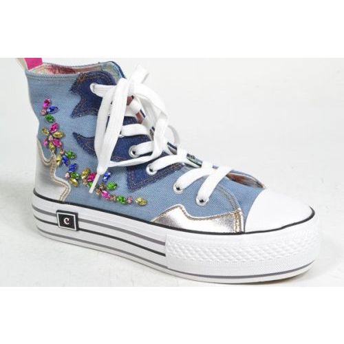 CAFE NOIR Nestelboots Jeansblauw