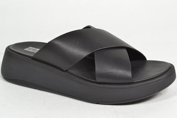 FITFLOP TM Muil/Slipper Zwart dames (1.1.10.2.1 - F-MODE LEATHER C) - West-End
